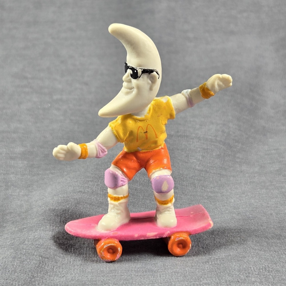 Vintage 1988 McDonald's Mac Tonight Skateboard Figure Happy Meal Toy Moon Man